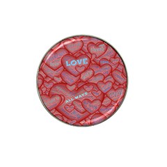 Love Hearts Valentine Red Symbol Hat Clip Ball Marker (10 Pack) by Paksenen