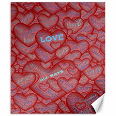 Love Hearts Valentine Red Symbol Canvas 20  X 24  by Paksenen