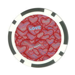 Love Hearts Valentine Red Symbol Poker Chip Card Guard