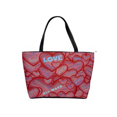 Love Hearts Valentine Red Symbol Classic Shoulder Handbag by Paksenen