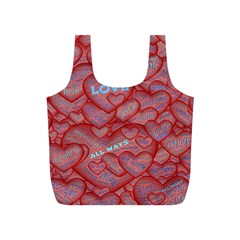 Love Hearts Valentine Red Symbol Full Print Recycle Bag (s) by Paksenen