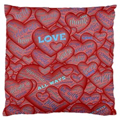 Love Hearts Valentine Red Symbol Large Premium Plush Fleece Cushion Case (one Side) by Paksenen