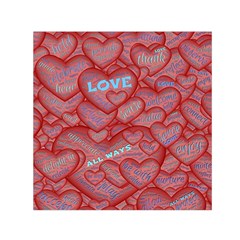 Love Hearts Valentine Red Symbol Square Satin Scarf (30  X 30 ) by Paksenen