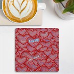 Love Hearts Valentine Red Symbol UV Print Square Tile Coaster  Front