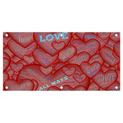 Love Hearts Valentine Red Symbol Banner And Sign 4  X 2  by Paksenen