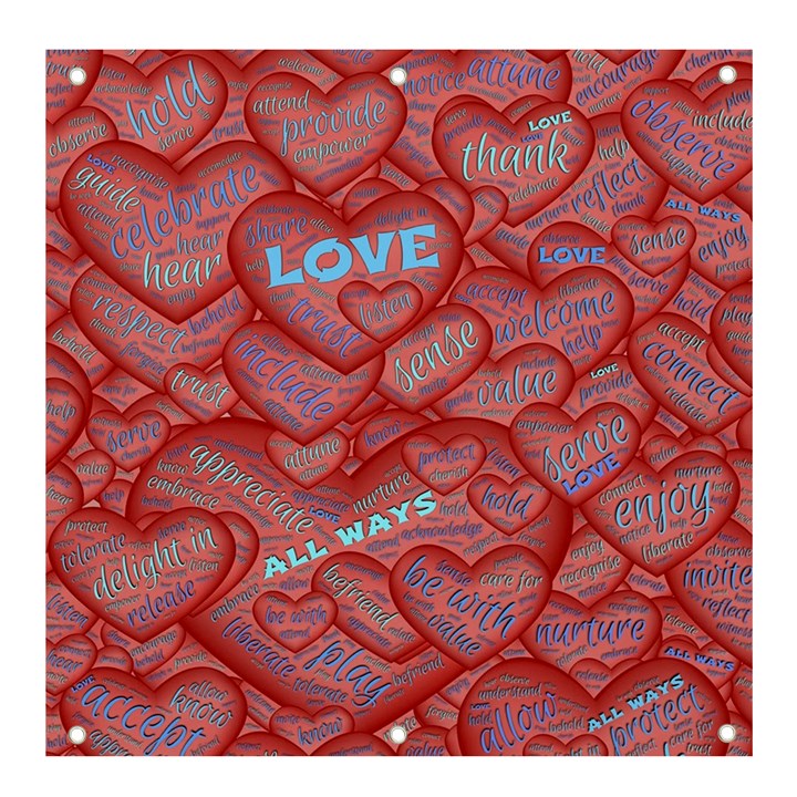 Love Hearts Valentine Red Symbol Banner and Sign 4  x 4 