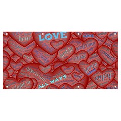 Love Hearts Valentine Red Symbol Banner And Sign 8  X 4  by Paksenen