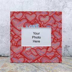 Love Hearts Valentine Red Symbol White Box Photo Frame 4  X 6  by Paksenen