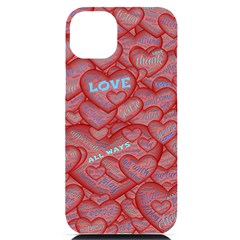 Love Hearts Valentine Red Symbol Iphone 14 Plus Black Uv Print Case by Paksenen