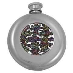 Time Nonlinear Curved Undirected Round Hip Flask (5 Oz) by Paksenen