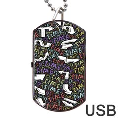 Time Nonlinear Curved Undirected Dog Tag Usb Flash (two Sides) by Paksenen