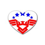 Eagle Star Rubber Heart Coaster (4 pack) Front