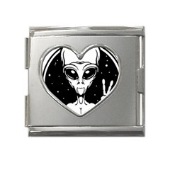 Alien Ufo Mega Link Heart Italian Charm (18mm) by Bedest