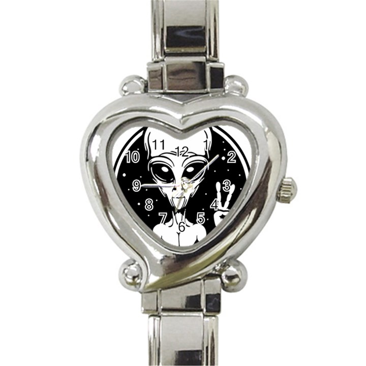 Alien Ufo Heart Italian Charm Watch