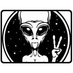 Alien Ufo Two Sides Fleece Blanket (large) by Bedest