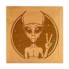 Alien Ufo Wood Photo Frame Cube by Bedest