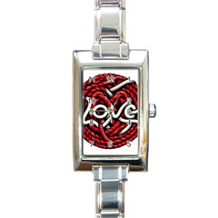 Love Rope Cartoon Rectangle Italian Charm Watch by Bedest