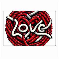 Love Rope Cartoon Postcards 5  X 7  (pkg Of 10) by Bedest