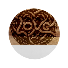 Love Rope Cartoon Marble Wood Coaster (round) by Bedest