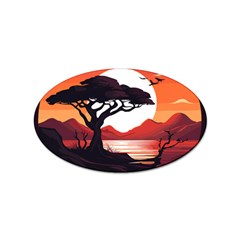 Tree Lake Bird Sticker Oval (10 Pack) by Bedest