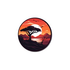 Tree Lake Bird Golf Ball Marker by Bedest