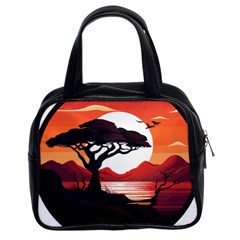 Tree Lake Bird Classic Handbag (two Sides) by Bedest