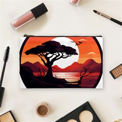 Tree Lake Bird Cosmetic Bag (medium) by Bedest