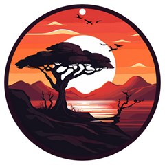 Tree Lake Bird Uv Print Acrylic Ornament Round