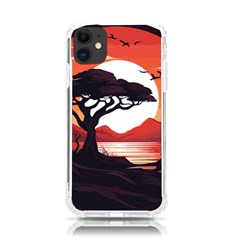 Tree Lake Bird Iphone 11 Tpu Uv Print Case by Bedest