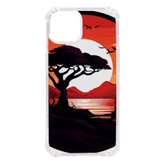 Tree Lake Bird Iphone 14 Tpu Uv Print Case by Bedest