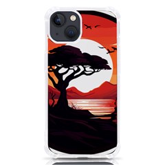 Tree Lake Bird Iphone 13 Tpu Uv Print Case by Bedest