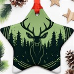 Deer Forest Nature Star Ornament (Two Sides) Back