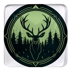 Deer Forest Nature Square Glass Fridge Magnet (4 Pack) by Bedest