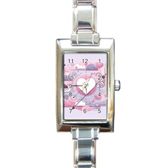 Heart Love Minimalist Design Rectangle Italian Charm Watch by Bedest