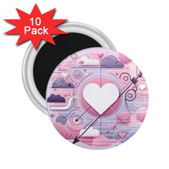 Heart Love Minimalist Design 2 25  Magnets (10 Pack)  by Bedest