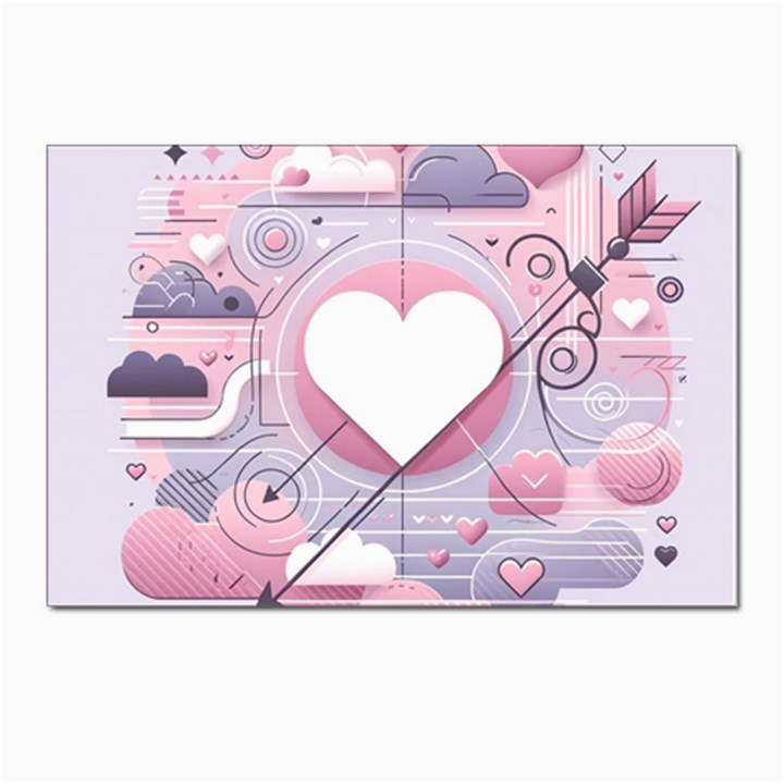 Heart Love Minimalist Design Postcard 4 x 6  (Pkg of 10)