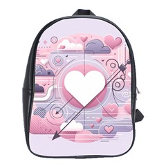 Heart Love Minimalist Design School Bag (large)