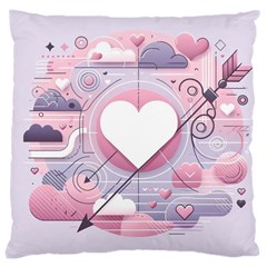 Heart Love Minimalist Design Large Cushion Case (one Side) by Bedest