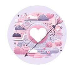 Heart Love Minimalist Design Mini Round Pill Box by Bedest