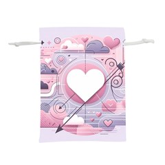 Heart Love Minimalist Design Lightweight Drawstring Pouch (s) by Bedest