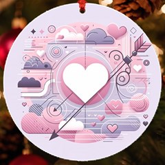 Heart Love Minimalist Design Uv Print Acrylic Ornament Round by Bedest