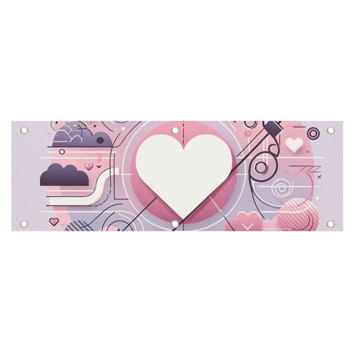 Heart Love Minimalist Design Banner and Sign 6  x 2 