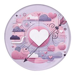 Heart Love Minimalist Design Round Glass Fridge Magnet (4 Pack) by Bedest