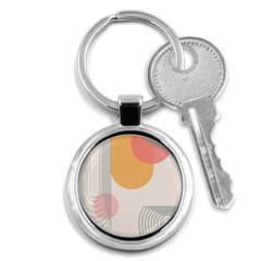 Lines Boho Poster Contemporary Key Chain (round) by Bedest