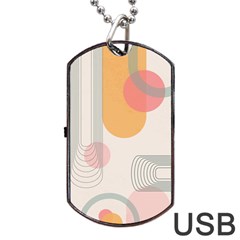 Lines Boho Poster Contemporary Dog Tag Usb Flash (one Side) by Bedest