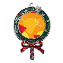 Watermelon Flower Metal X mas Lollipop With Crystal Ornament