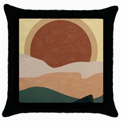 Sunrise Sunset Desert Wall Art Throw Pillow Case (black) by Bedest