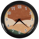 Sunrise Sunset Desert Wall Art Wall Clock (Black) Front