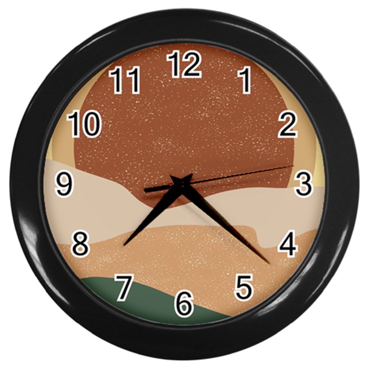 Sunrise Sunset Desert Wall Art Wall Clock (Black)