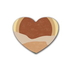 Sunrise Sunset Desert Wall Art Rubber Coaster (heart) by Bedest